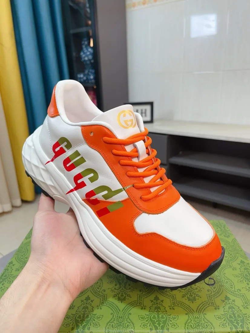 Men's shoes 💰520🌹🌹【GUCCI】pop-up casual sneakers with daddy outsole, breathable and comfortable, easy to walk, a versatile style for trendy men, upper with cowhide edge and outsole with 3D upper printing➕genuine leather lining➕Gucci's popular original outsole, sports and running style, super comfortable. Code number 38-44